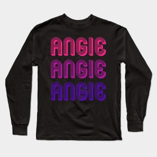 Angie - Retro Minimal Line Pattern Long Sleeve T-Shirt